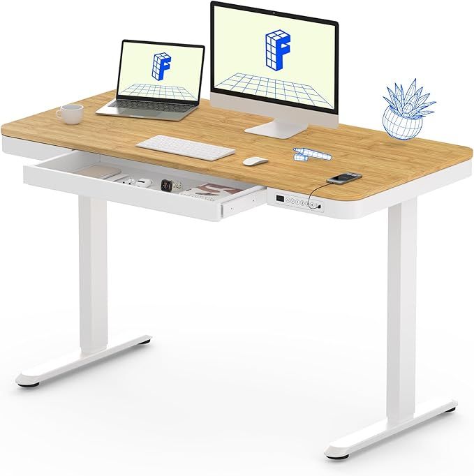 FLEXISPOT Comhar Electric Standing Desk with Drawer Desktop & Adjustable Frame w/USB Charge Ports... | Amazon (US)