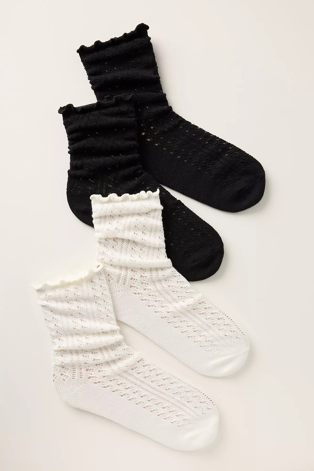 By Anthropologie Pointelle Trouser Socks, Set of 2 | Anthropologie (US)