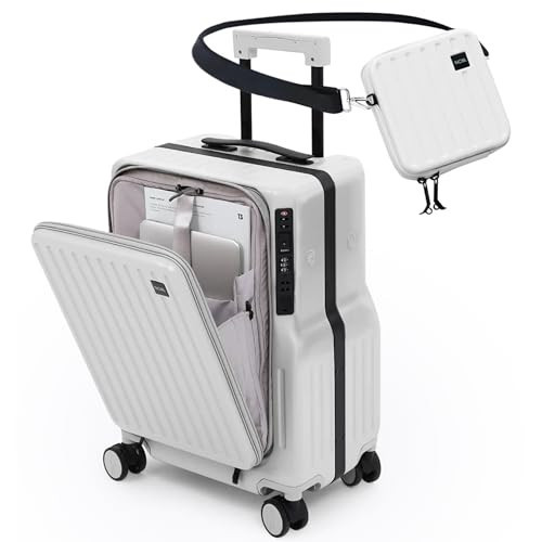 NOBL Duo Carry Carry-On Luggage with Detachable Side Bag, 22.1x14.6x10.5 Airline Approved, Noble Zipperless PC Hard Shell Suitcase & Crossbody, 360° Spinner Wheels, TSA Locks, USB Port - Ivory | Amazon (US)