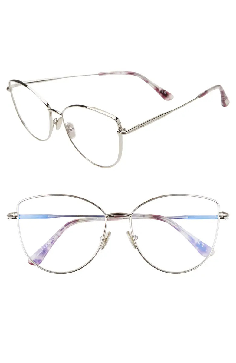 55mm Round Blue Light Blocking Optical Glasses | Nordstrom