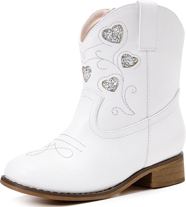 Cowboy Boots for Kids Western Little Girl Cowgirl Boots Toddler Horse Riding Ankle Boots Birthday... | Amazon (US)