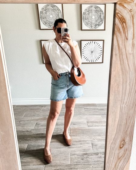 Loving this linens top — it’s so easy to toss on. It’s 30% off right now! I’m in the large.

I’m in the 30 of the shorts. 

The flats run a half size short!

#LTKfindsunder50 #LTKfindsunder100 #LTKxMadewell