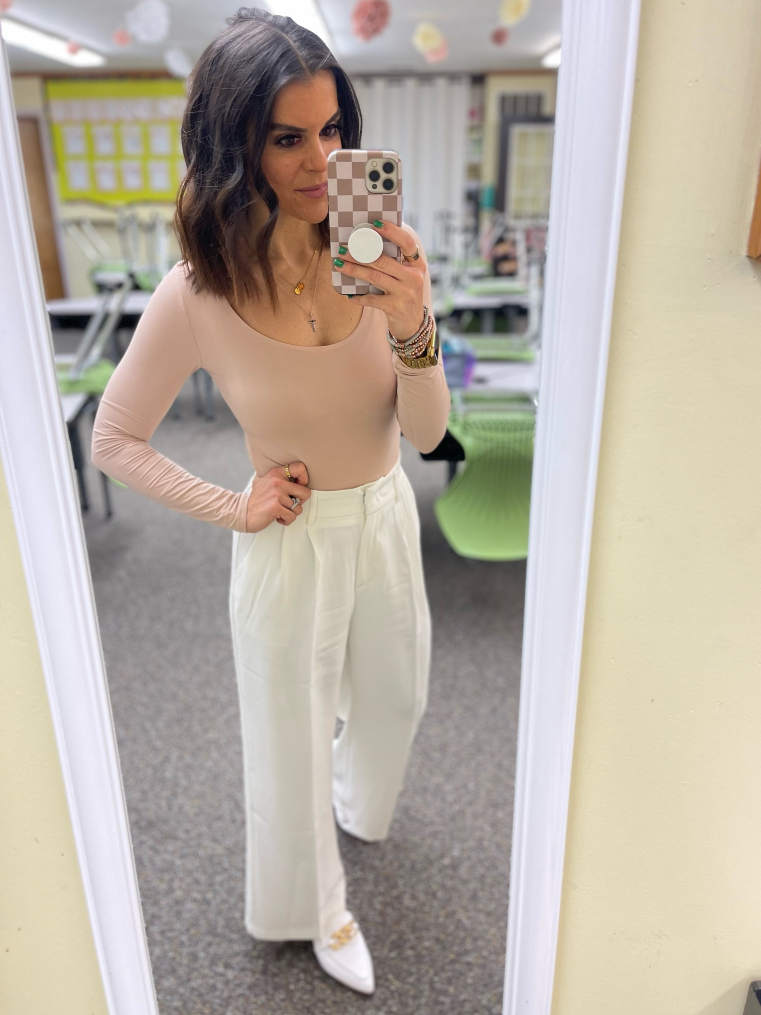 Today’s classroom #ootd
All amazon! Sized up one to a M in bodysuit 
Amazon pants size small
Amazon mules Tts 

#LTKstyletip #LTKSeasonal #LTKunder100