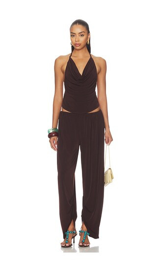 Lovers and Friends Lupa Jumpsuit in Brown. - size S | Revolve Clothing (Global)