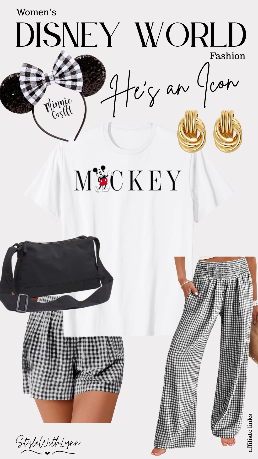 Classic Mickey never misses. 🖤✨
This timeless Mickey Mouse tee is a Disney World must-have. I styled it with both black gingham shorts or pants so you can choose which works best for you. Add matching Minnie ears for that iconic, retro park vibe. Cute enough for photos, comfy enough for rope drop to fireworks.

👉 Shop the full look and channel your inner Main Street magic!

#LTKDisney #DisneyVacation

classic Mickey Mouse outfit, Mickey Mouse t-shirt women, Disney World outfit women, Disney park outfit women, Disney vacation outfit women, Disney summer outfit women, Disney outfit inspiration 

 #LTKootd #LTKTravel