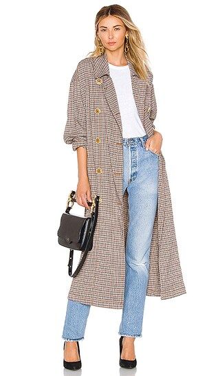 Free People Melody Menswear Trench Coat in Neutral Combo | Revolve Clothing (Global)