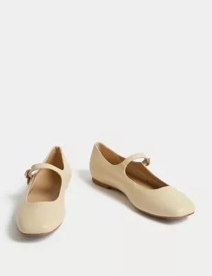 Buckle Flat Square Toe Ballet Pumps | M&S Collection | M&S | Marks & Spencer IE