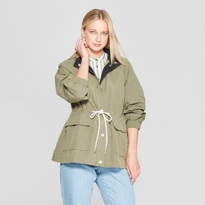 Women's Duo Front Pocket Button Snap Detail Stand Collar Utility Anorak Jacket - Who What Wear™... | Target