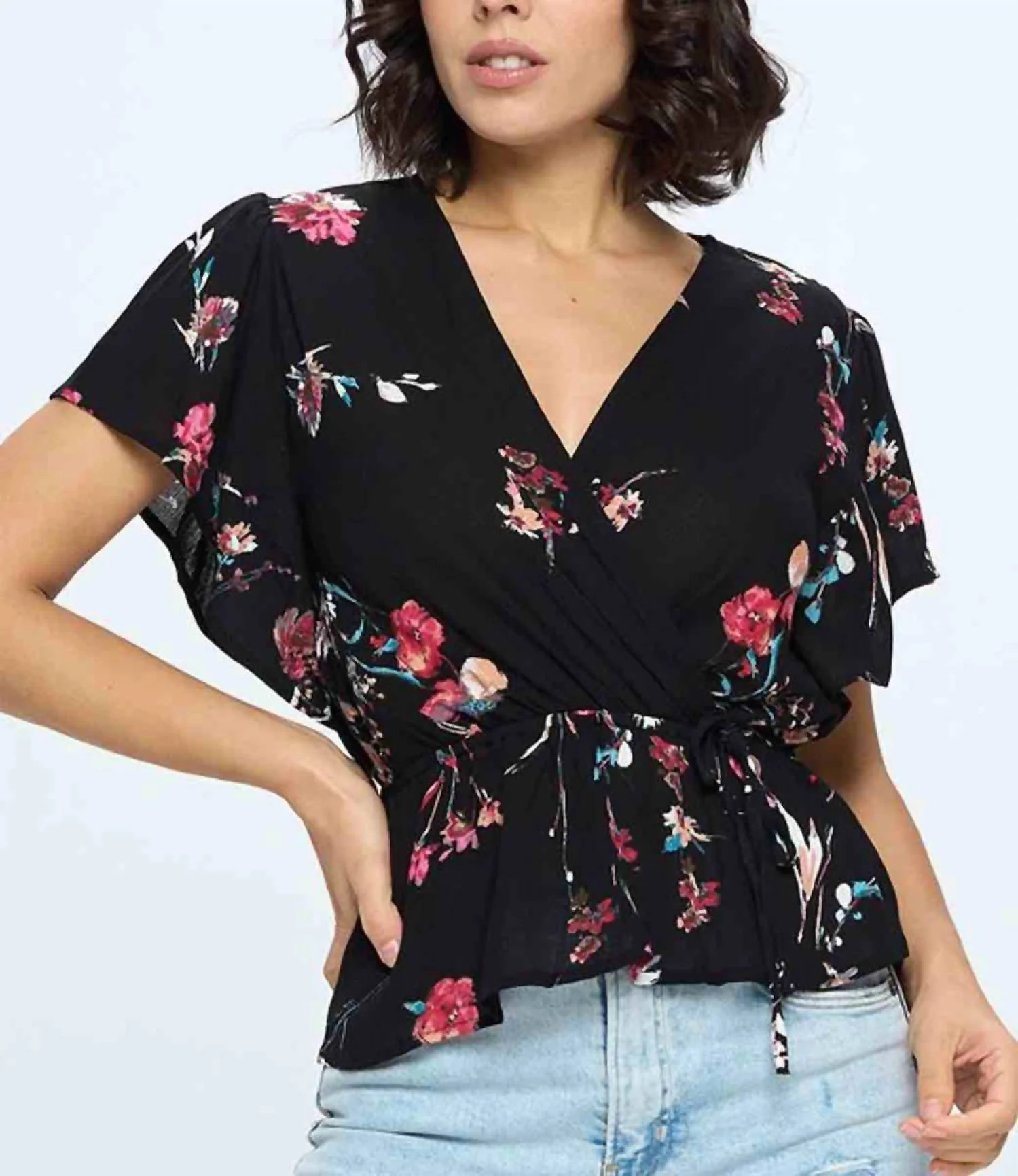 Elaina Floral Blouse In Black | Shop Simon