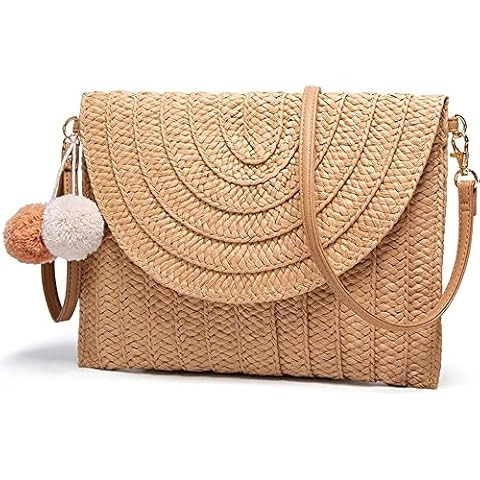 Dailyacc Straw Shoulder Bag For Women Woven Purse Summer Beach Envelope Clutch Straws Wallet | Amazon (US)