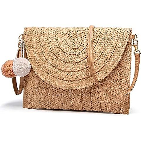 Dailyacc Straw Shoulder Bag For Women Woven Purse Summer Beach Envelope Clutch Straws Wallet | Amazon (US)