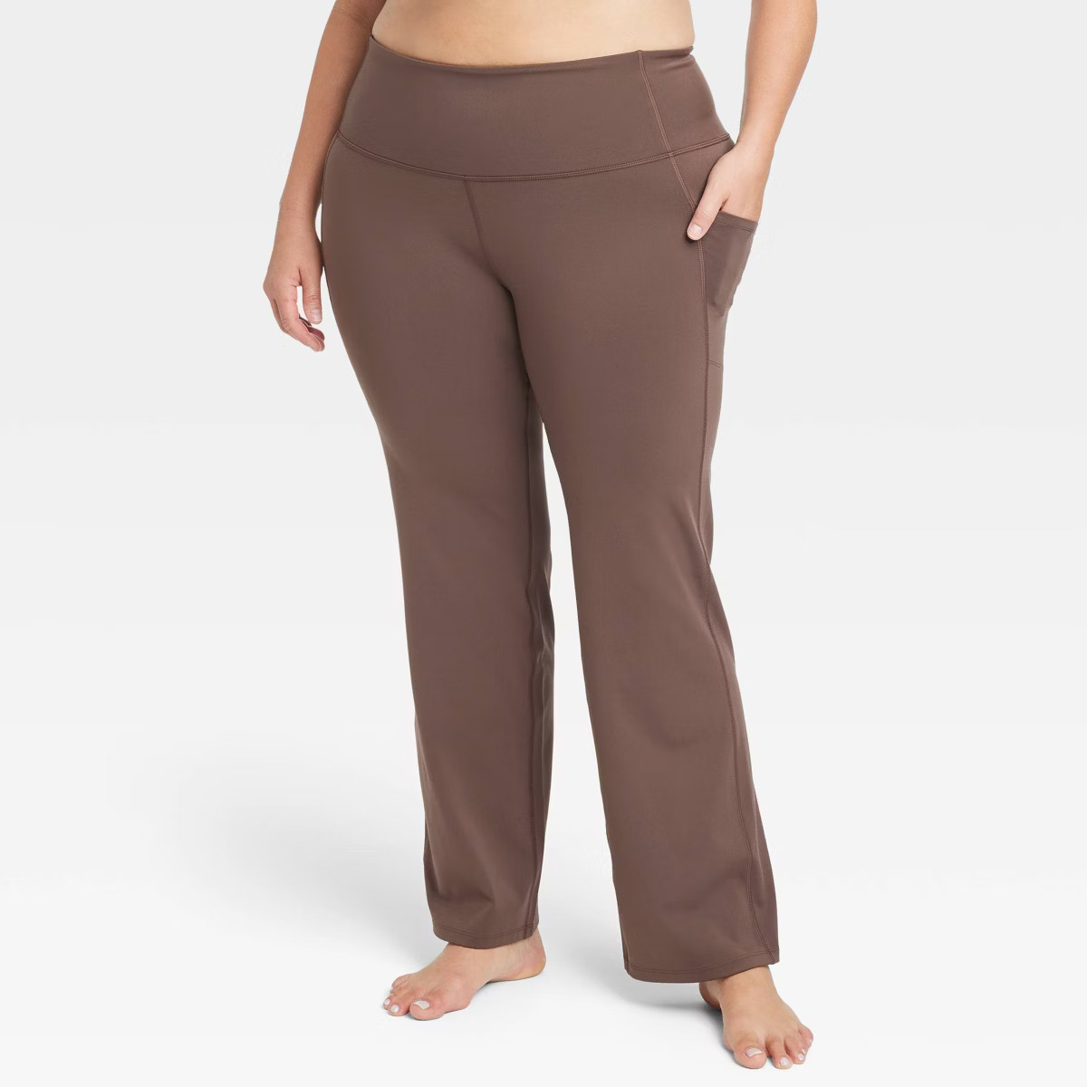 Women's Brushed Sculpt Pocket Straight Leg Pants 31.5" - All in Motion™ | Target