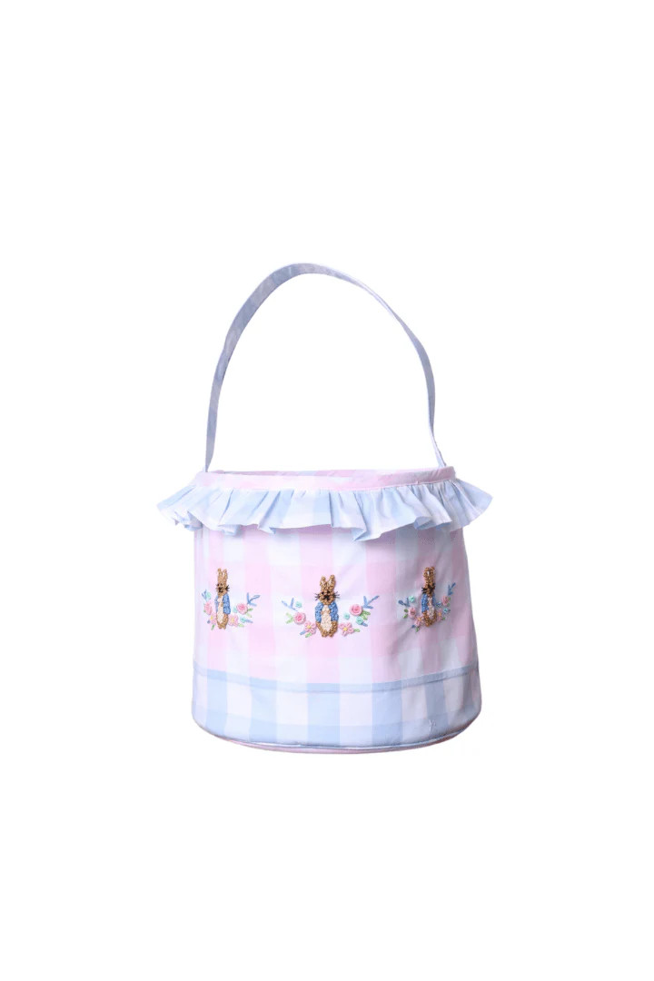 French Knot Peter Rabbit Easter Basket | The Smocked Flamingo