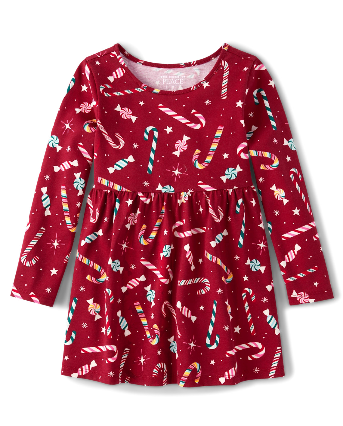 Baby And Toddler Girls Print Babydoll Dress - red | The Children's Place