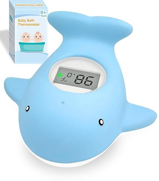 Baby Bath Tub Thermometer - Bathtub Water Thermometer with Room Temperature - Safety Floating Wha... | Amazon (US)