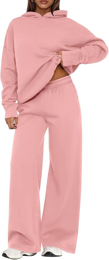PRETTYGARDEN Womens Sweatsuits 2 Piece Set 2026 Casual Winter Long Sleeve Hoodie Loose Wide Leg S... | Amazon (US)