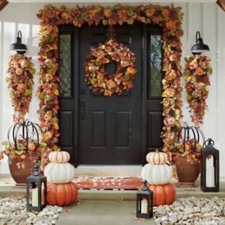 Fall porch. Fall porch decor ideas. Fall foliage. Fall pumpkin topiary. Fall lanterns. Fall wreath. Fall garland. Fall pumpkin decor. #fallporch #fallhome #fallfrontporch #falldecor #falldecorideas

#LTKhome #LTKHoliday #LTKSeasonal