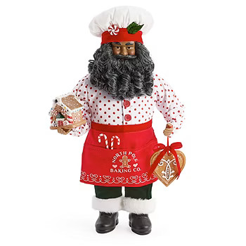 North Pole Trading Co. 18in Baker African American Christmas Santa Figurine | JCPenney