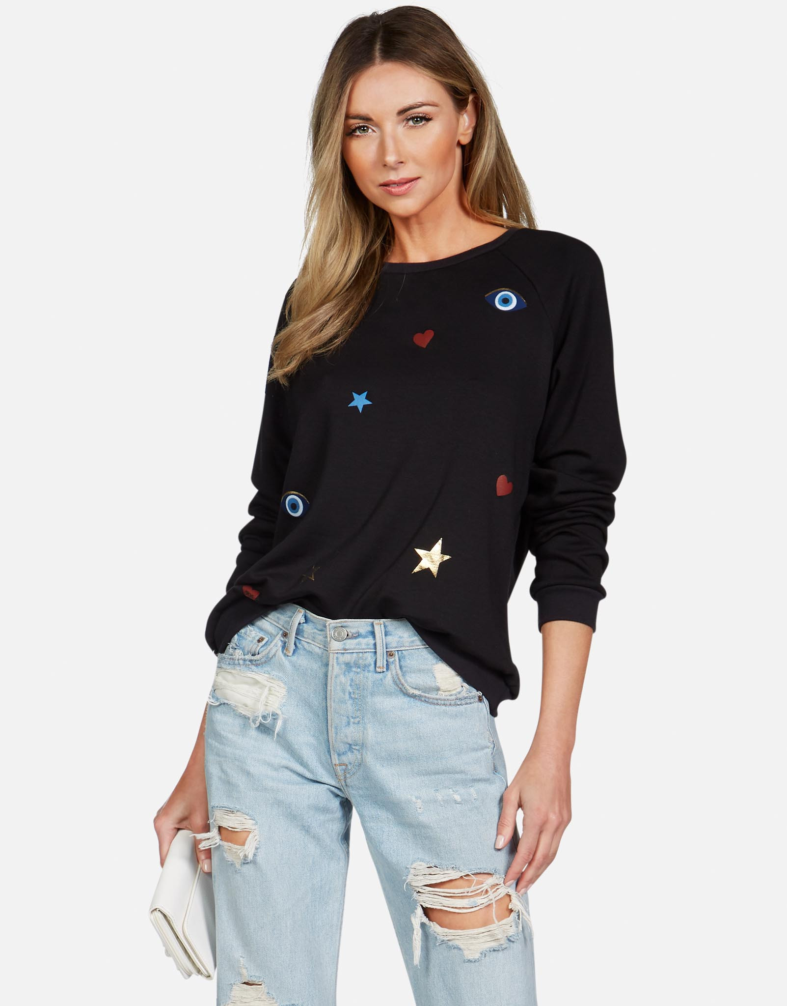 Cosmic Lightning Eye L/S Vintage Pullover | Noleta by Lauren Moshi | Lauren Moshi