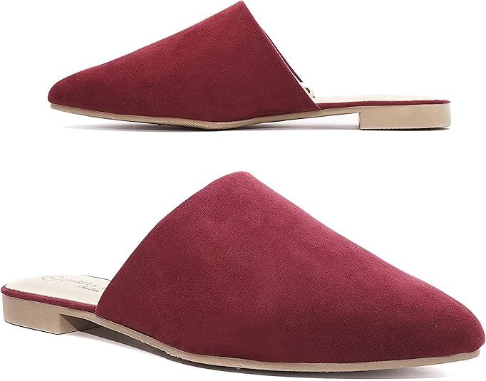 Charles Albert Slip On Mules for Women, Vegan Backless Flat Slides | Amazon (US)