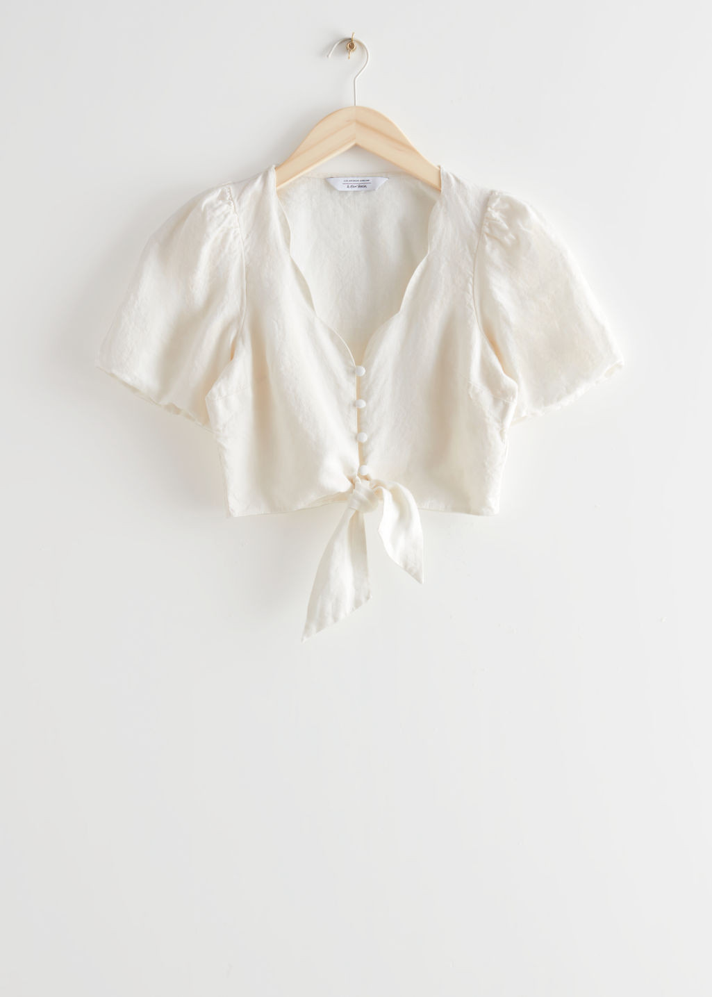 Buttoned Linen Crop Top - White | & Other Stories (EU + UK)
