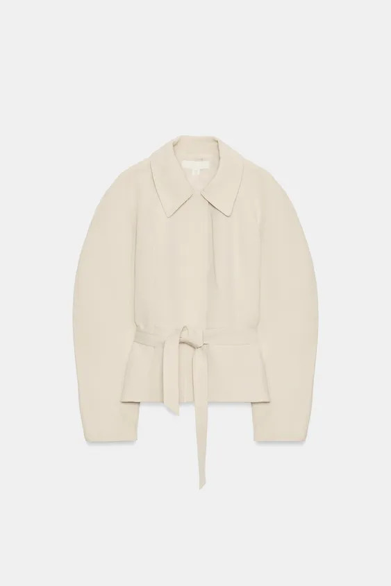 BELTED PEPLUM JACKET | Zara DE