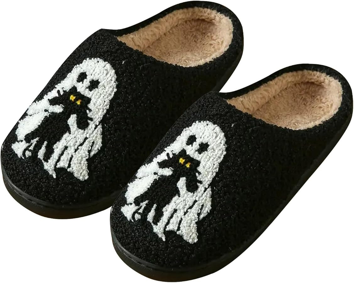 Halloween Slippers for Women 2025 Fall Winter Cute Soft Comfy Fluffy Holiday Bedroom Slippers Ind... | Amazon (US)