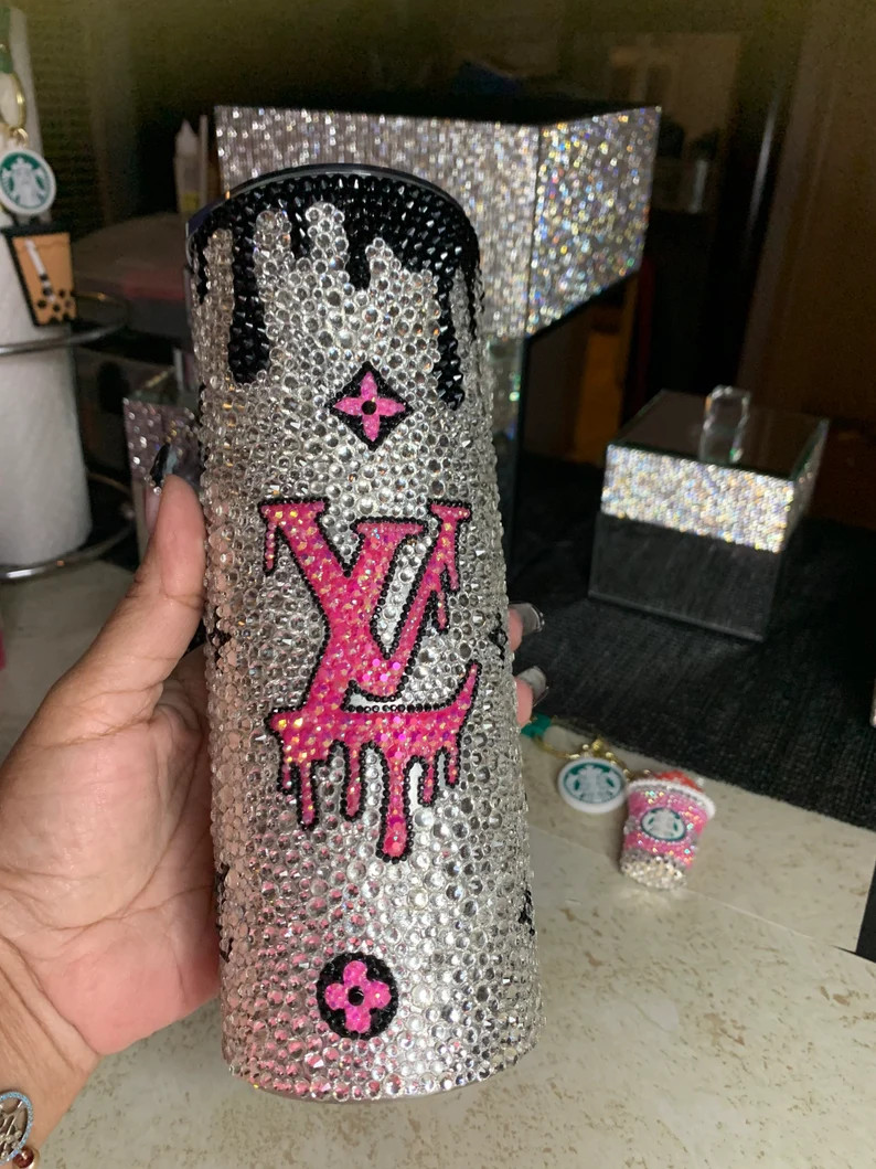 Inspired Pink Black and Crystal Drip | Etsy | Etsy (US)