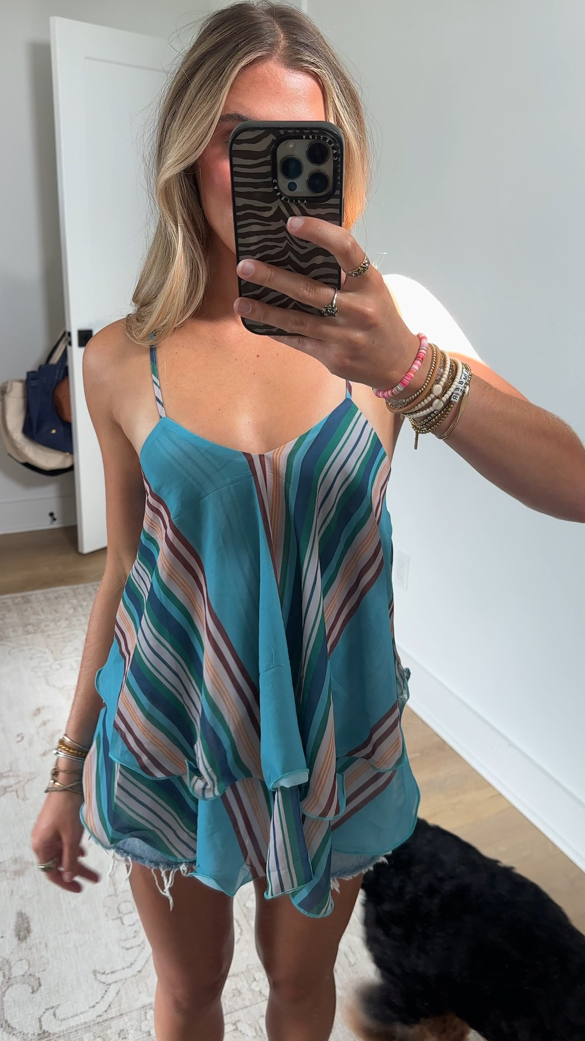 Amazon size small Women Boho Striped Ruffled Cami Tops Ruffled Tank Top Babydoll Tank

#LTKootd #LTKSaleAlert #LTKSeasonal