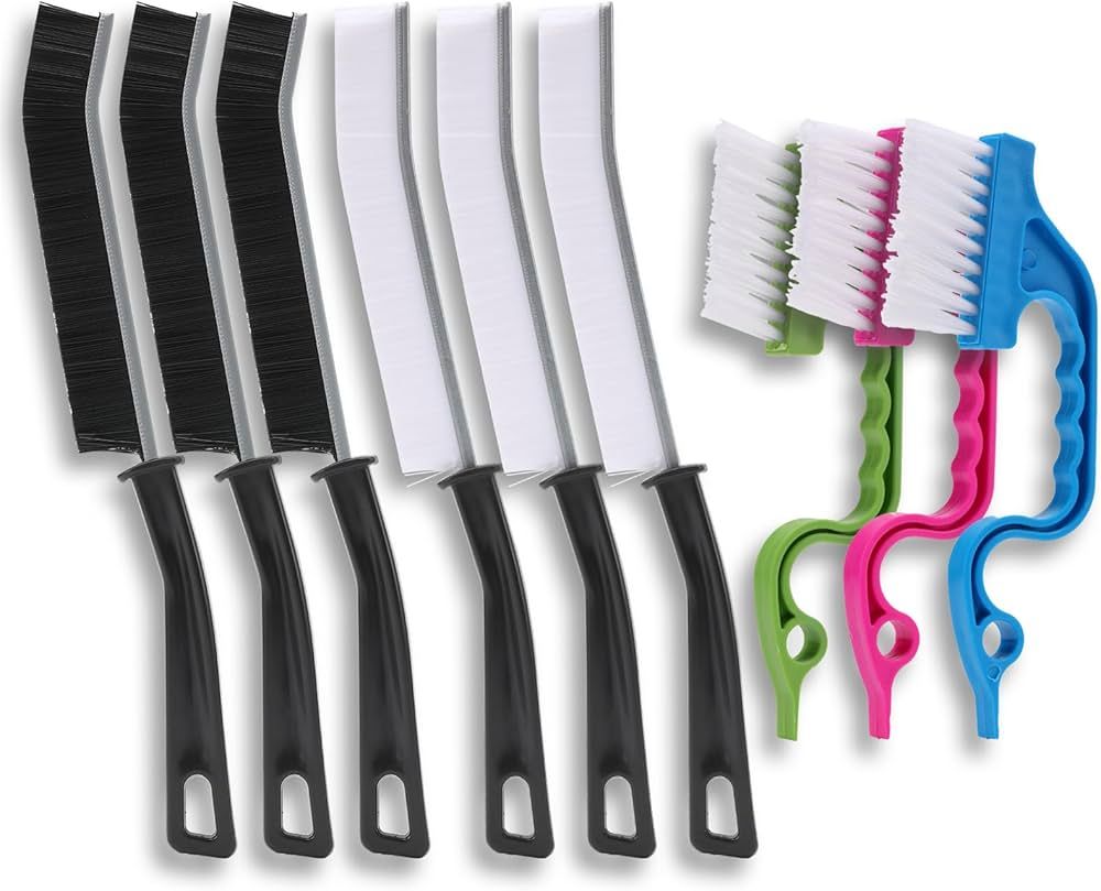 9 Pcs Crevice Cleaning Brush, Bathroom Gap Brush, Hand-held Groove Gap Cleaning Tools, Multifunct... | Amazon (US)