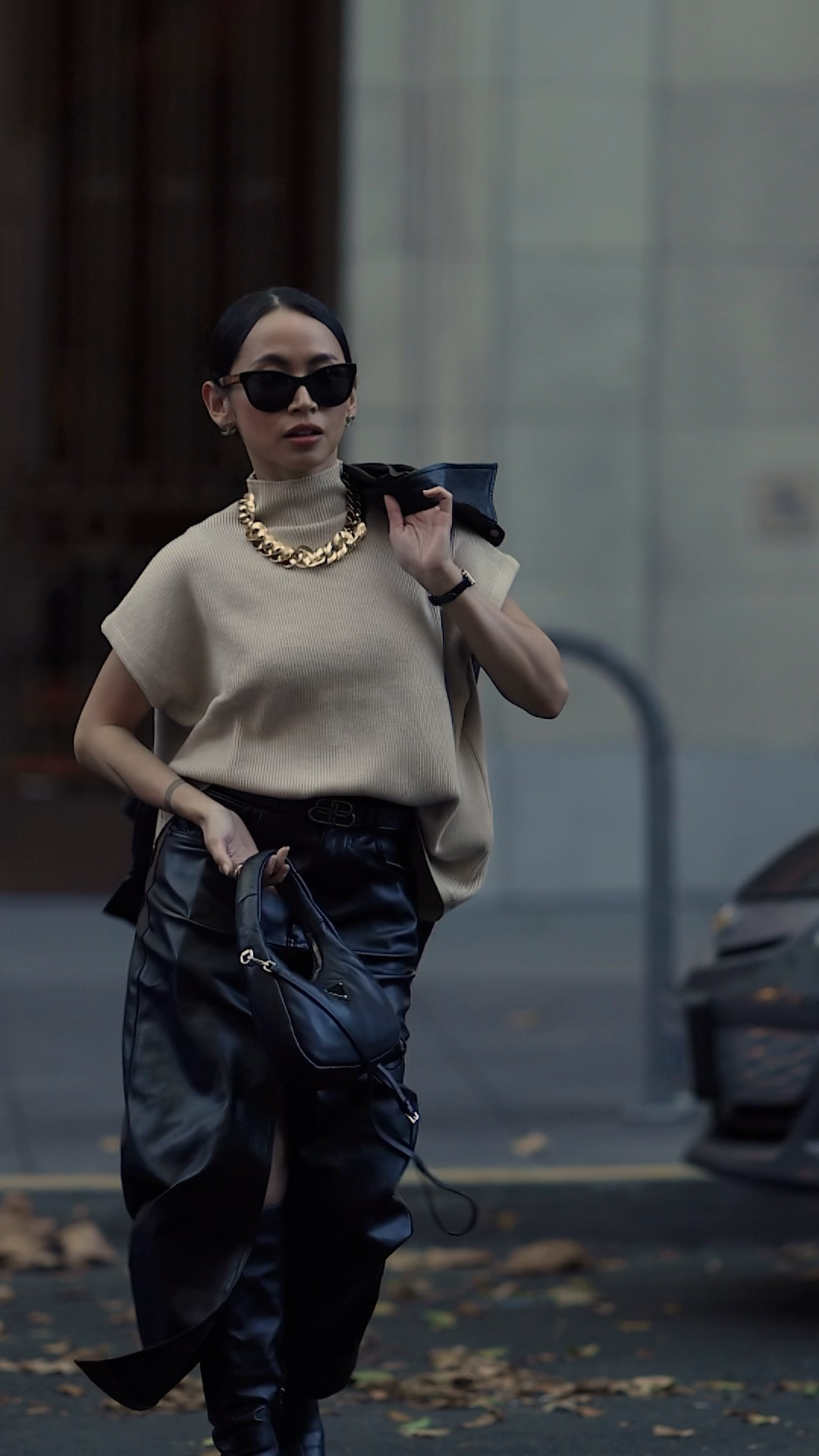 Leather midi skirt + turtle neck top for casual chic look #ad

#LTKworkwear #LTKstyletip #LTKVideo