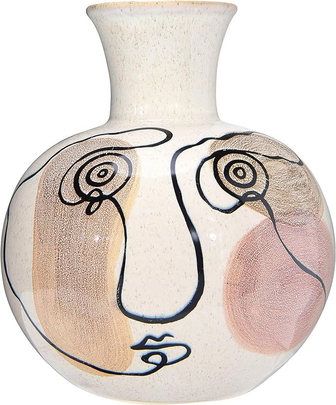 Bloomingville Multi Color Hand-Painted w/Face Stoneware Vase | Amazon (US)