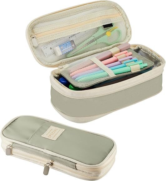 Sonuimy Large Capacity Pencil Case Pouch, Cute Aesthetic Big Capacity Zipper Pencil Cases Pen Por... | Amazon (US)