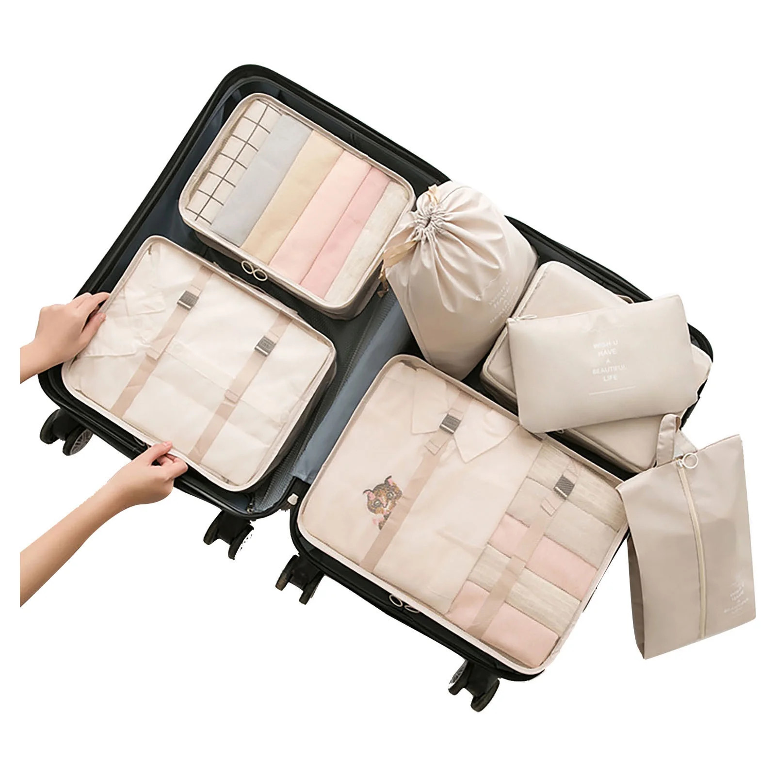 MIARHB 6PCS Waterproof Clothes Storage Bags Packing Travel Luggage Organizer Bag - Walmart.com | Walmart (US)