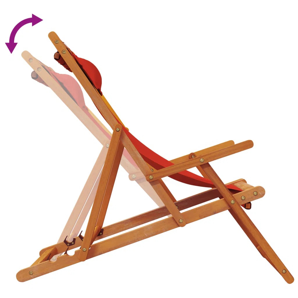 Rosecliff Heights Folding Beach Chair Set Of 2 Solid Eucalyptus Wood, Polyester | Wayfair | Wayfair North America