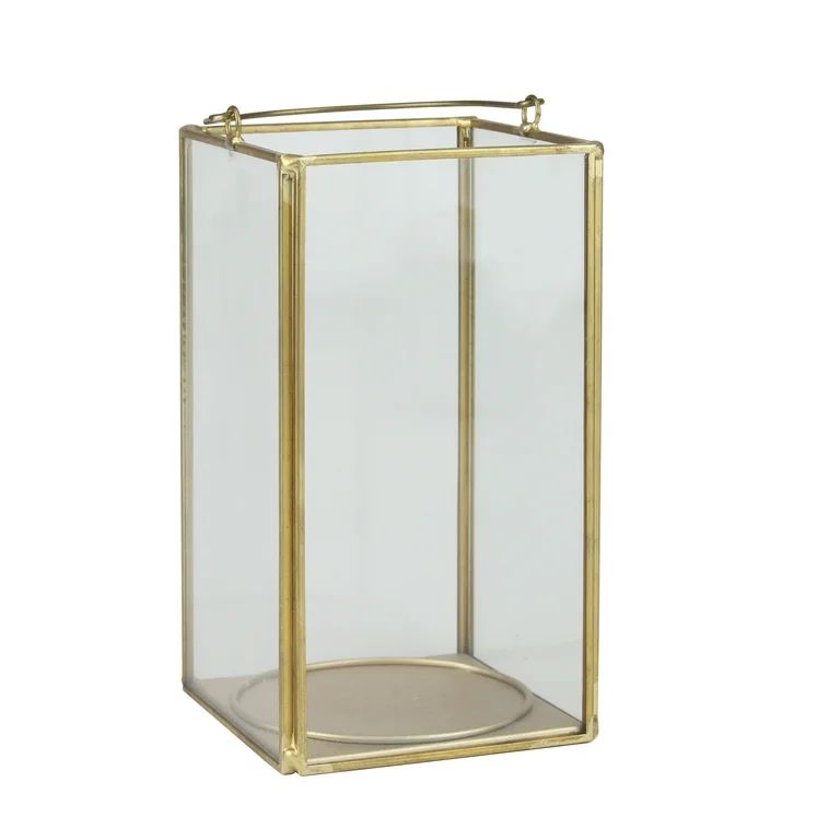 Better Homes & Gardens Medium Decorative Gold Metal Lantern, Candle Holder - Walmart.com | Walmart (US)