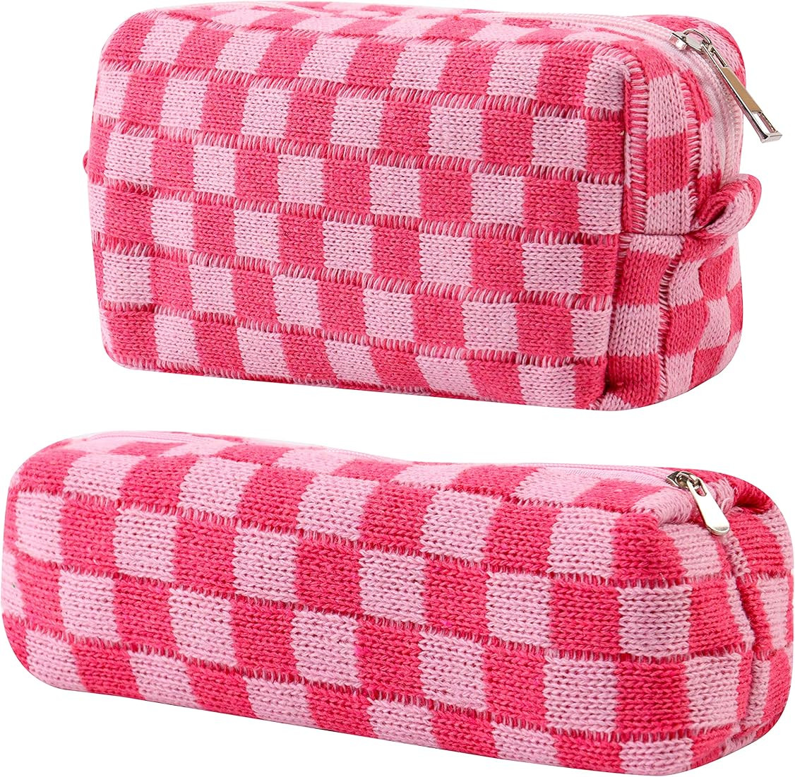 HQLESHUI 2Pcs Makeup Bag Cosmetic Bag with Zipper, 1Pcs Large Capacity Makeup Bags and 1Pcs Penci... | Amazon (US)