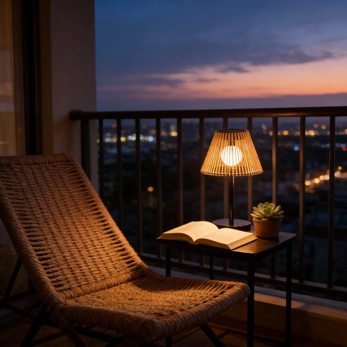 Solar Powered Rattan Look Table Lamp - Waterproof Outdoor Indoor Led Light With Auto On/off, Wire... | Wayfair North America