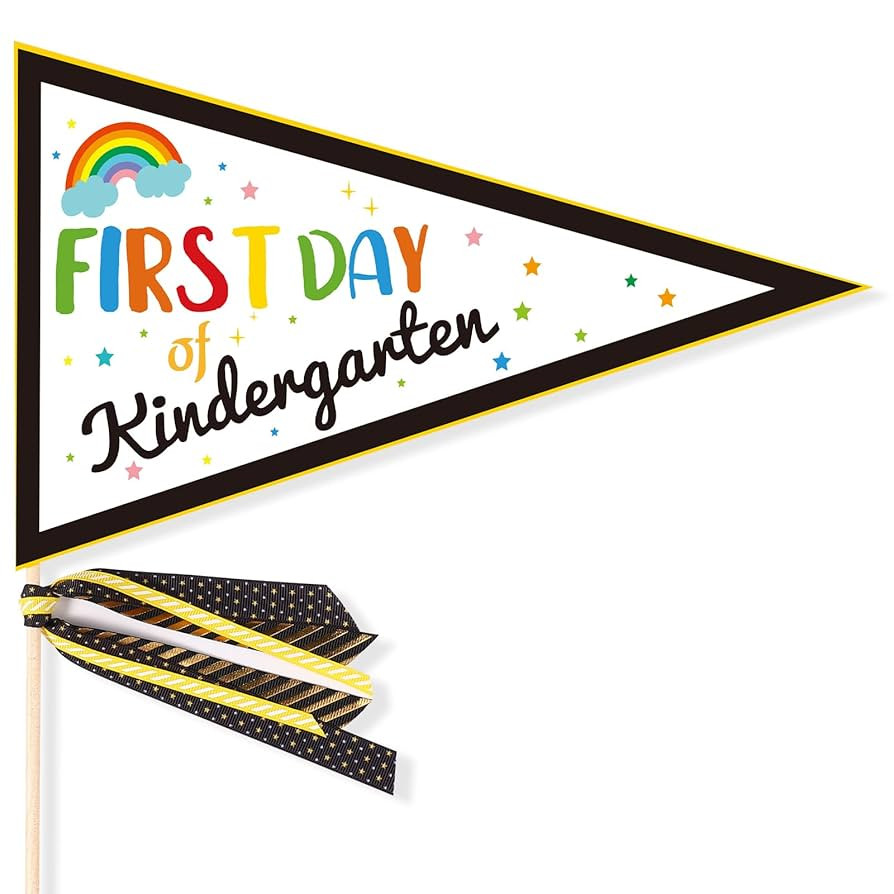 First Day of Preschool Kindergarten Flags, Kindergarten Banner with Ribbons Pennant Banner Flags ... | Amazon (CA)