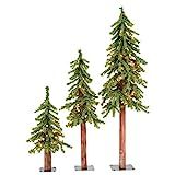Vickerman 2' 3' 4' Natural Alpine Artificial Christmas Tree Set, Clear Incandescent Lights - Faux... | Amazon (US)
