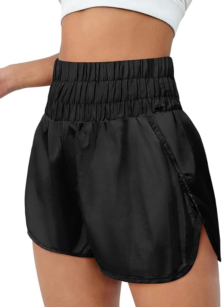 AUTOMET Womens High Waisted Athletic Shorts Elastic Casual Summer Running Shorts Quick Dry Gym Wo... | Amazon (US)