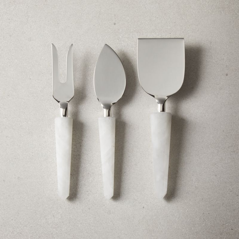 Tova White Quartz Cheese Knives Set of 3 + Reviews | CB2 | CB2