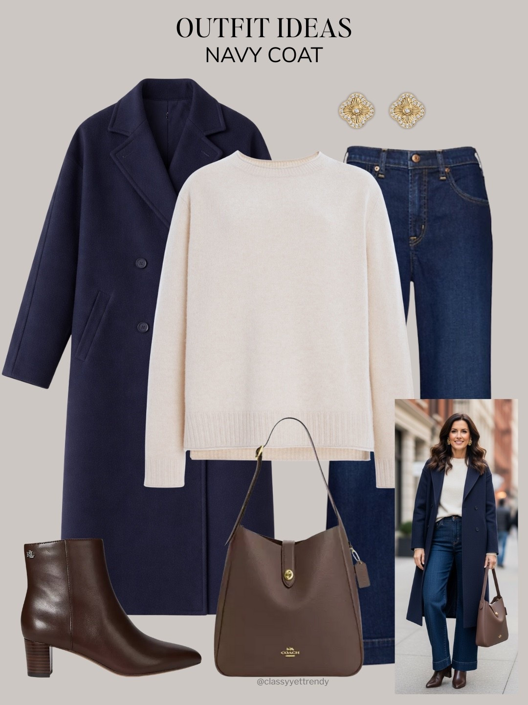 4 ways to wear a Navy Coat ✔️ Mix and match sweaters, pants, jeans, skirt, shoes and accessories to create multiple winter outfits 🎉 Elevated wardrobe staples—cool tones, deep browns, textured grey, taupe, creams and effortless layering.

#winterstyle #outfitinspiration #capsulewardrobe #everydaystyles #winteredit