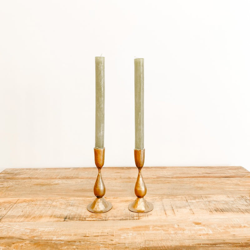 Short Gold Metal Candle Holder | Purple Rose Home
