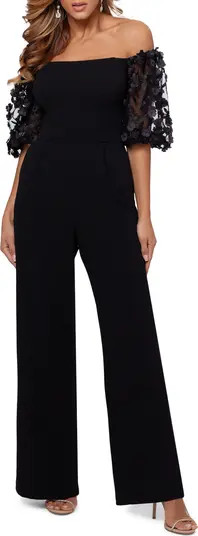 Xscape Off the Shoulder Scuba Crepe Jumpsuit | Nordstrom | Nordstrom