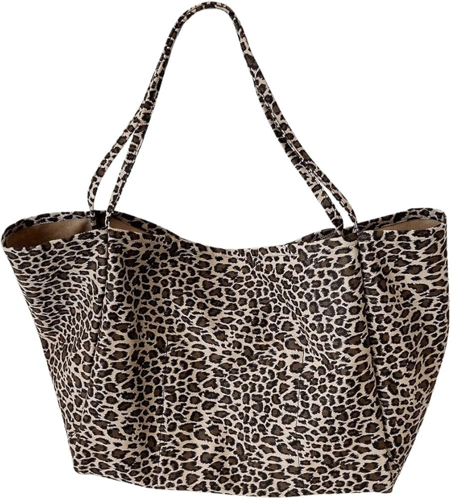 Amazon.com: MakeMeChic Women's Leopard Print Double Handle Tote Bag Large Handbags Shoulder Bag M... | Amazon (US)