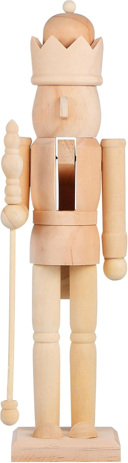 Ciieeo Puppet King Soldier DIY Nutcracker Craft Toys Unpainted Nutcracker DIY Wooden Nutcracker D... | Amazon (US)