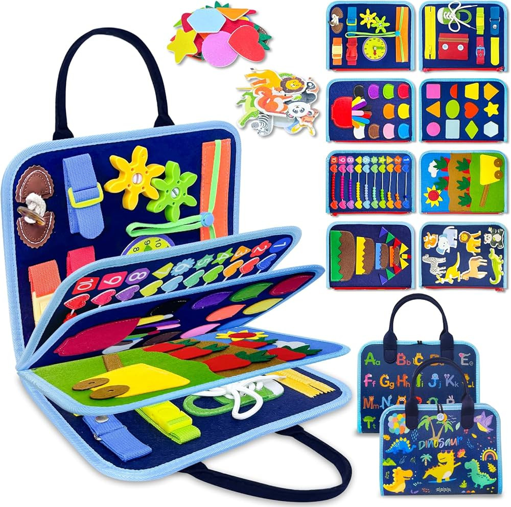 Exorany Busy Board Montessori Toys for Toddler Boy Birthday Gifts, Busy Book Sensory Learning Toy... | Amazon (US)