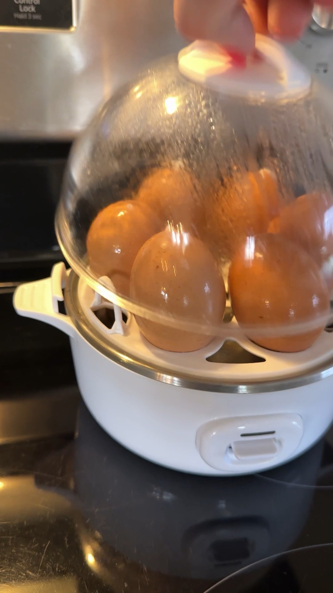 Egg cooker- makes perfectly hard boiled eggs every time- no boiling water needed ! 
Also makes poached eggs, omelets and more! 

#LTKmomlife #LTKdayinmylife #LTKHome