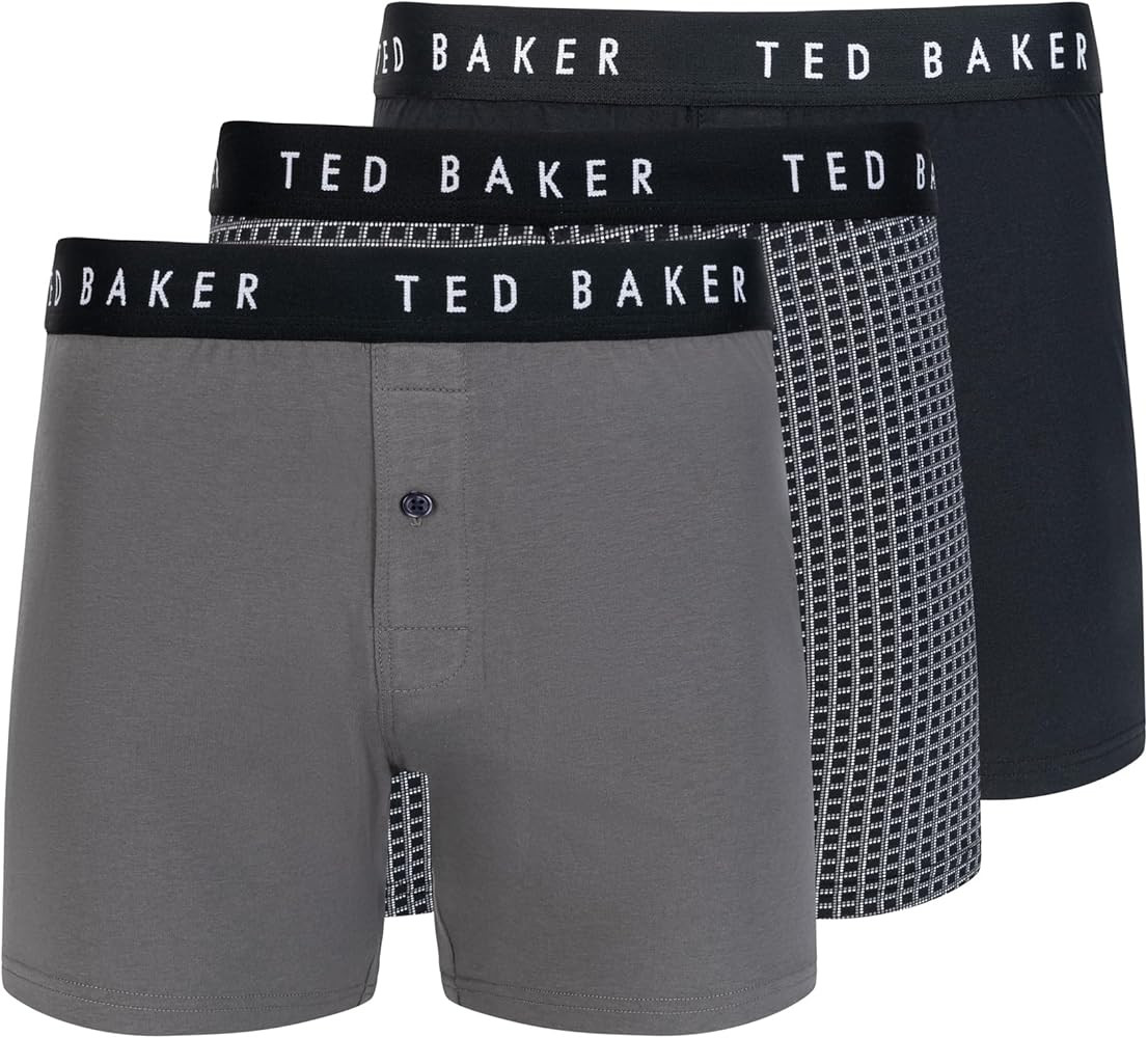 Ted Baker Men's 3 Pack Cotton Knit Boxer Briefs | Amazon (US)